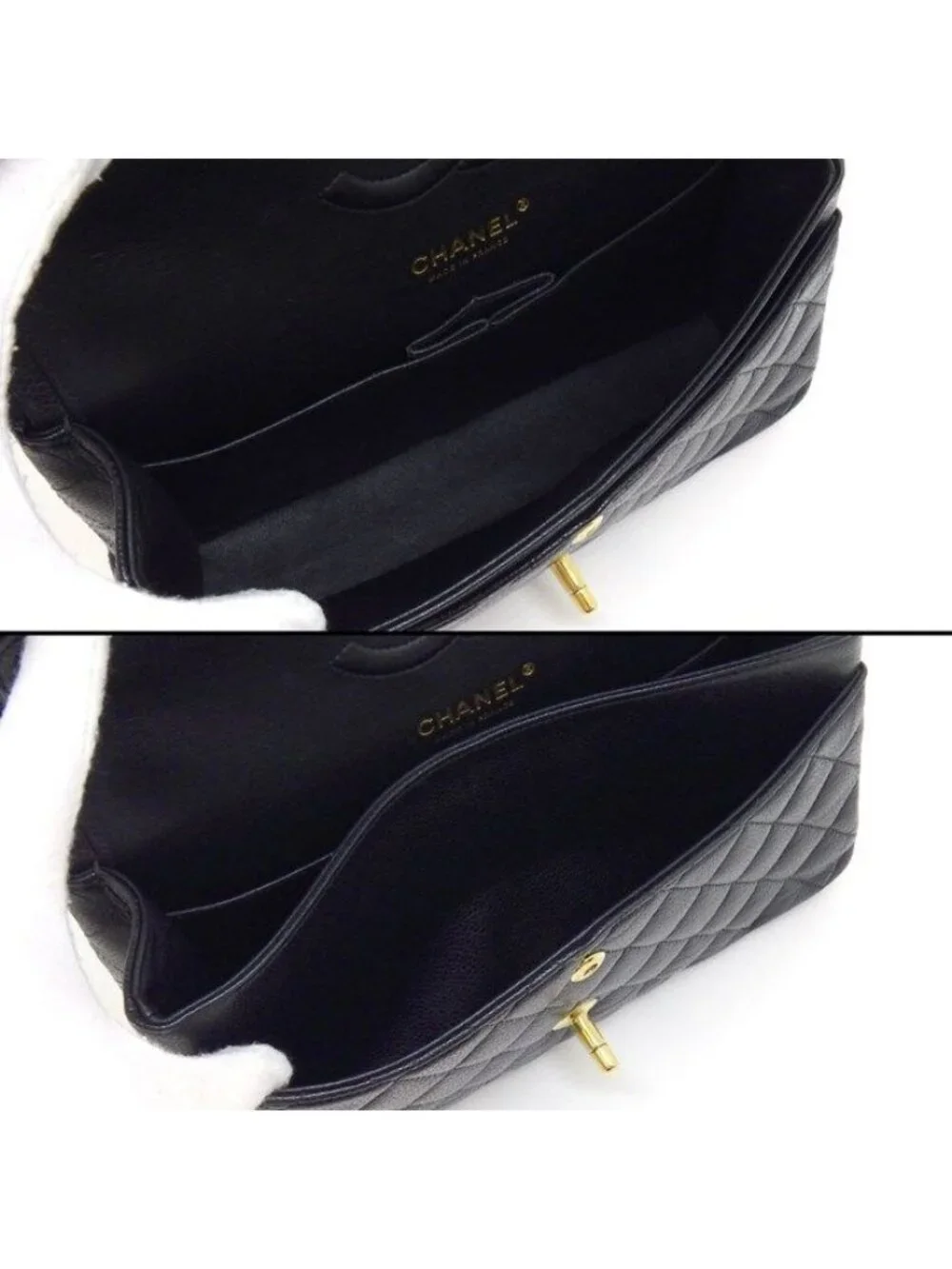 Chanel Shoulder Bag Quilted 25 11.12 Classic Black Caviar Leather